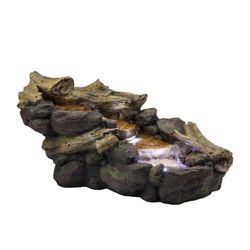 Alpine Polyresin Assorted 19 in. H Fountain with LED Light