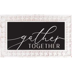 P Graham Dunn 14 in. H X 24 in. L Black/White MDF Gather Together Framed Art