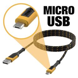 DeWalt Micro to USB Cable 10 ft. Black/Yellow