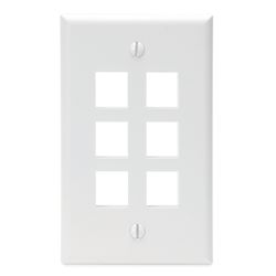 Leviton White 1 gang Thermoplastic Datacom Wall Plate 1 pk