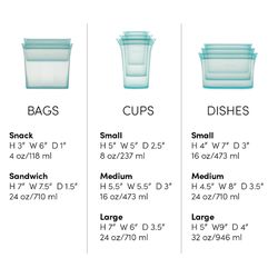 Zip Top Teal Food Storage Container Set 1 pk