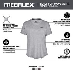 Milwaukee Freeflex XL Short Sleeve Women's Round Neck Gray Tee Shirt