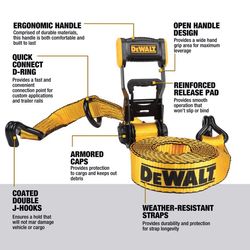 DeWalt 1.5 in. W X 16 ft. L Ratchet Strap 1666 lb 2 pk