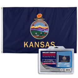 Valley Forge Kansas State Flag 0 in. H X 3 ft. W X 5 ft. L