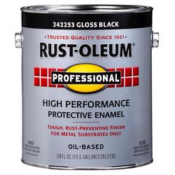 Rust-Oleum Professional Indoor and Outdoor Gloss Black Oil-Based Protective Enamel 1 gal