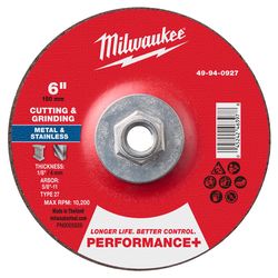 Milwaukee 6 in. D X 5/8-11 in. X 1/8 in. thick Metal Cutting/Grinding Disc 1 pc