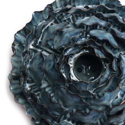 Chive Utopia 6 in. H X 14 in. L Glazed Blue Ceramic Floral Vase
