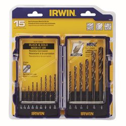 IRWIN Turbomax High Speed Steel Drill Bit Set Straight Shank 15 pc