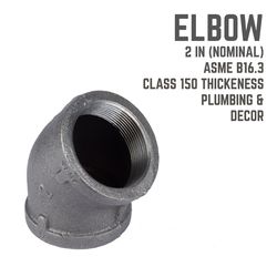STZ Industries 2 in. FIP each X 2 in. D FIP Black Malleable Iron 45 Degree Elbow