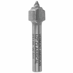 Vermont American 1/2 in. D X 1/2 in. X 1-7/8 in. L Carbide Tipped 2-Flute Classical Router Bit