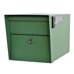 Mail Boss Mail Manager Century Series Galvanized Steel Post Mount Green Locking Mailbox