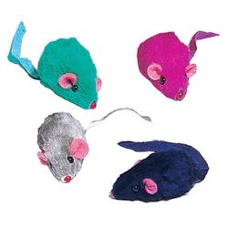 Spot Colored Plush Mice For Cat Assorted Plush Mice Catnip Mouse Cat Toy 12 pk