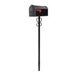 Architectural Mailboxes 52.1 in. Powder Coated Black Steel Mailbox Post