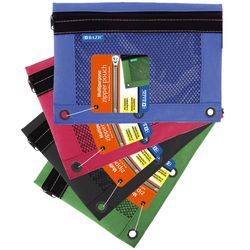 Bazic Products 6.9 in. H X 9.6 in. W X 3/8 in. D Pencil Pouch Assorted
