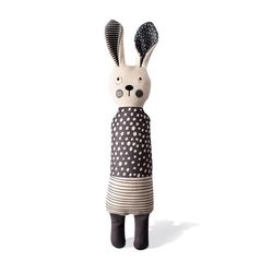 Pet Shop by Fringe Studio For Dog Black/White Canvas All Ears Dog Toy 1 pk