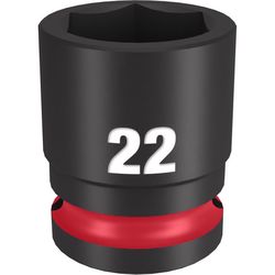 Milwaukee Shockwave 22 mm X 1/2 in. drive Metric/SAE 6 Point Standard Impact Socket 1 pc