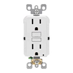 Leviton SmartlockPro 15 amps 125 V Duplex White GFCI Outlet 5-15R 1 pk
