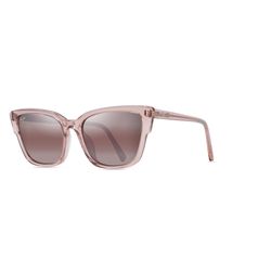 Maui Jim Kou Sunglasses Women's Translucent Pink Frame Maui Rose Lens Polarized
