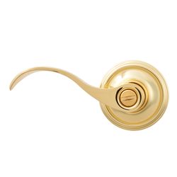 Ace Wave Polished Brass Privacy Lever