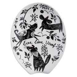 Karma Boho Black/White Ceramic Spoon Rest