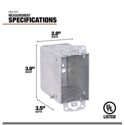 Southwire New and Old Work Rectangle Steel Box Mount