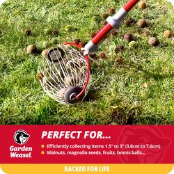 Garden Weasel Large 47.5 in. Steel Nut Gatherer Steel Handle