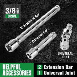 SK Tools Arrow Fastener 3/8 each X 3/8 in. drive Metric/SAE Socket Set