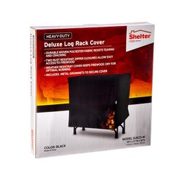 HY-C Shelter Deluxe Black Polyester Log Rack Cover