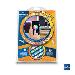 Continu-us 6 in. L Color Changing Plug-In LED Smart-Enabled Strip Tape Light Kit 12 pk