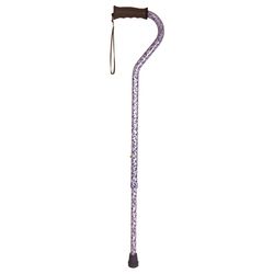Carex Health Brands Offset Walking Cane w/Strap Aluminum/Plastic 30 in. H X 2 in. L