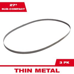 Milwaukee Steel Portable Band Saw Blade 18 TPI Straight teeth 3 pk