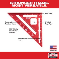Milwaukee 7.25 in. L X 7.25 in. H Aluminum Rafter Square