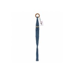 Meesh Drops Gray Macrame 23 in. H Textured Short w/Wood Beads Plant Hanger 1 pk