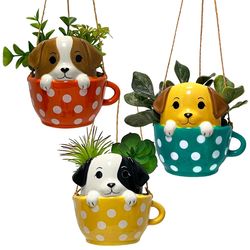 Streamline Ceramic Hanging Planter Multicolor