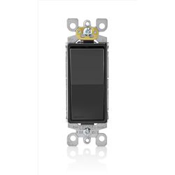 Leviton Decora 15 amps Single Pole Rocker AC Quiet Switch Black 1 pk