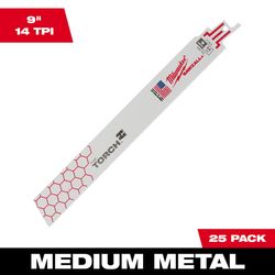 Milwaukee Torch 9 in. Bi-Metal Blade Set 14 TPI 25 pc