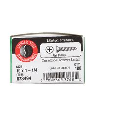 HILLMAN No. 10 Ga. X 1-1/4 in. L Phillips Flat Head Sheet Metal Screws 100 pk