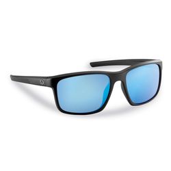 Flying Fisherman Rip Current Sunglasses Unisex Matte Black Frame Smoke Blue Mirror Lens Polarized