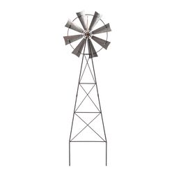 Glitzhome Multicolored Iron 41.25 in. H Stars and Stripes Wind Spinner Yard Stake