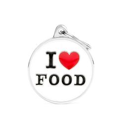 MyFamily Charms Multicolored I Love Food Metal Dog Pet Tags Large