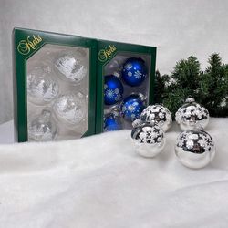 Krebs Blue/Silver/White Ball Ornaments