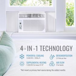 Keystone 12000 BTU 115 V Window Air Conditioner w/Heat w/Remote 550 sq ft