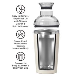 OGGI 16 oz Gray Acrylic/Stainless Steel Cocktail Shaker