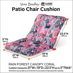 Classic Accessories Vera Bradley Multicolored Polyester Chair Cushion 22.5 in. H X 19 in. W X 21 in.