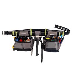 Bucket Boss 14 pocket Polyester Tool Belt Gray 52 in.