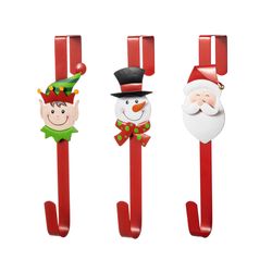 Glitzhome LED Elf, Snowman and Santa Wreath 14 in. Hanging Decor