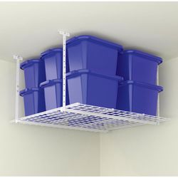 HyLoft 28 in. H X 45 in. W X 45 in. D White Steel Ceiling Storage Rack