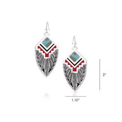 Montana Silversmiths Women's Southwest Aura Feather Diamond Silver Earrings