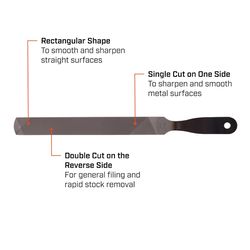Crescent Nicholson 8 in. L X 1 in. W Steel Handy Double/Single Cut File 1 pc