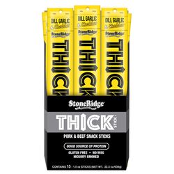 StoneRidge Wholesale Thick Stick Dill Garlic Meat Sticks 1.5 oz Shrink Wrapped